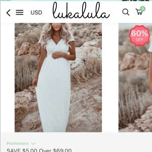 White lace maternity dress